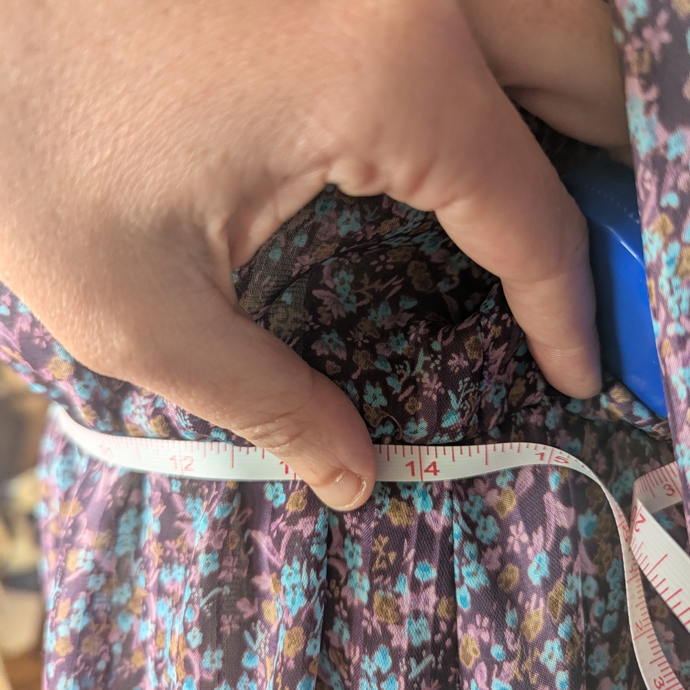 Vintage The Kollection Ltd. Size Small Ditsy Floral Midi Cottagecore Dress - Picture 7 of 9